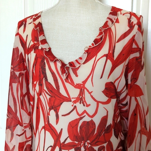 MNG By Mango Floral Chiffon Dress - Picture 4 of 10